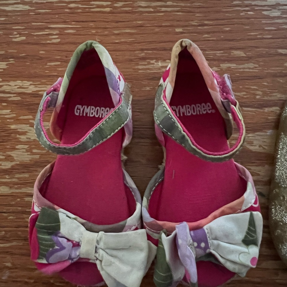 Gymboree Pink and Green Floral Dress Shoes